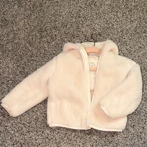 Primary Cream Teddy Puffer Jacket with Hood